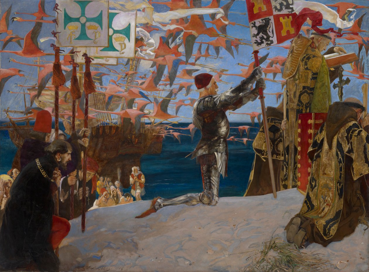Kolumbusz az Újvilágban alkotó: Edwin Austin Abbey