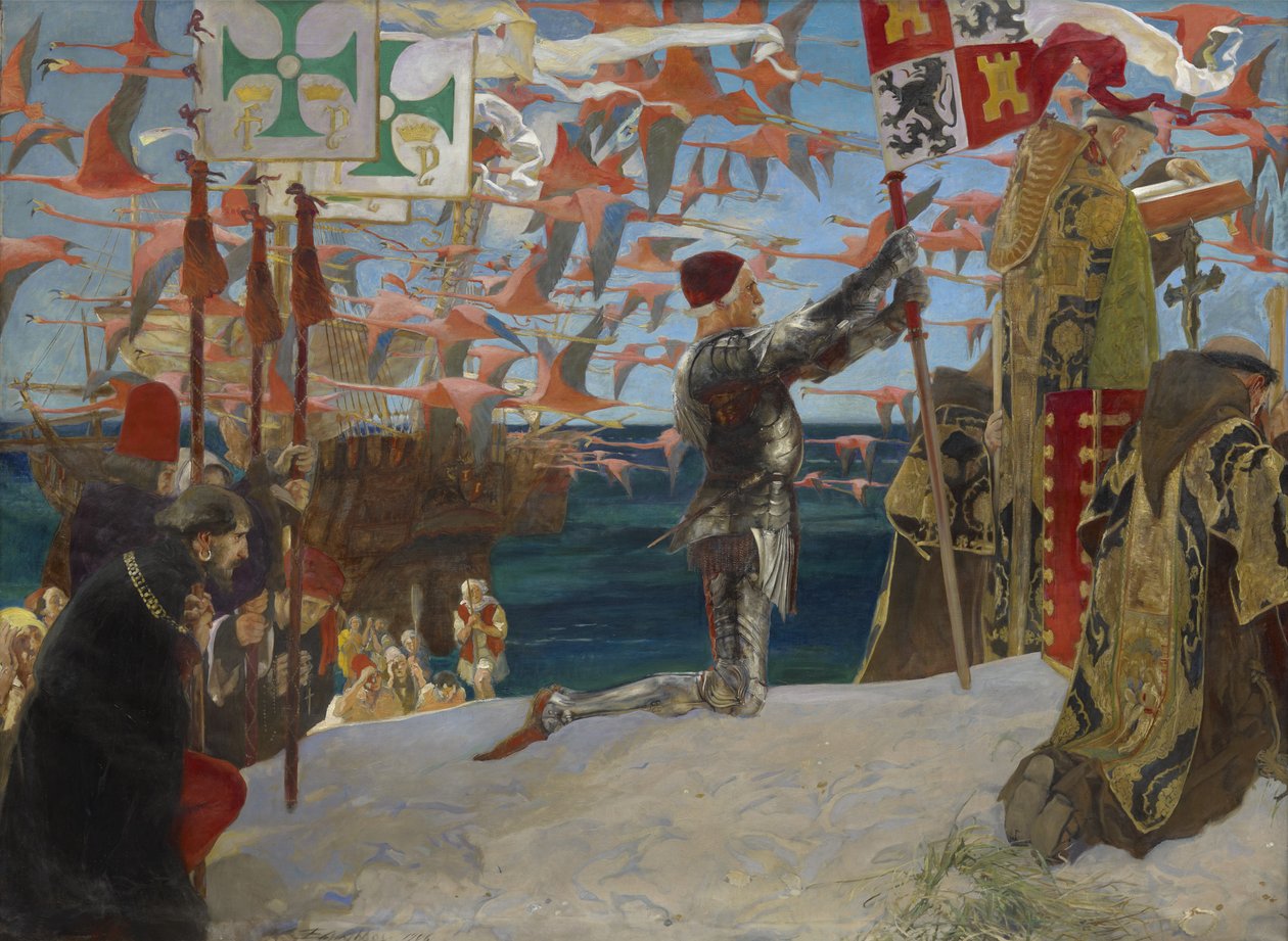 Kolumbusz az új világban, 1906 alkotó: Edwin Austin Abbey
