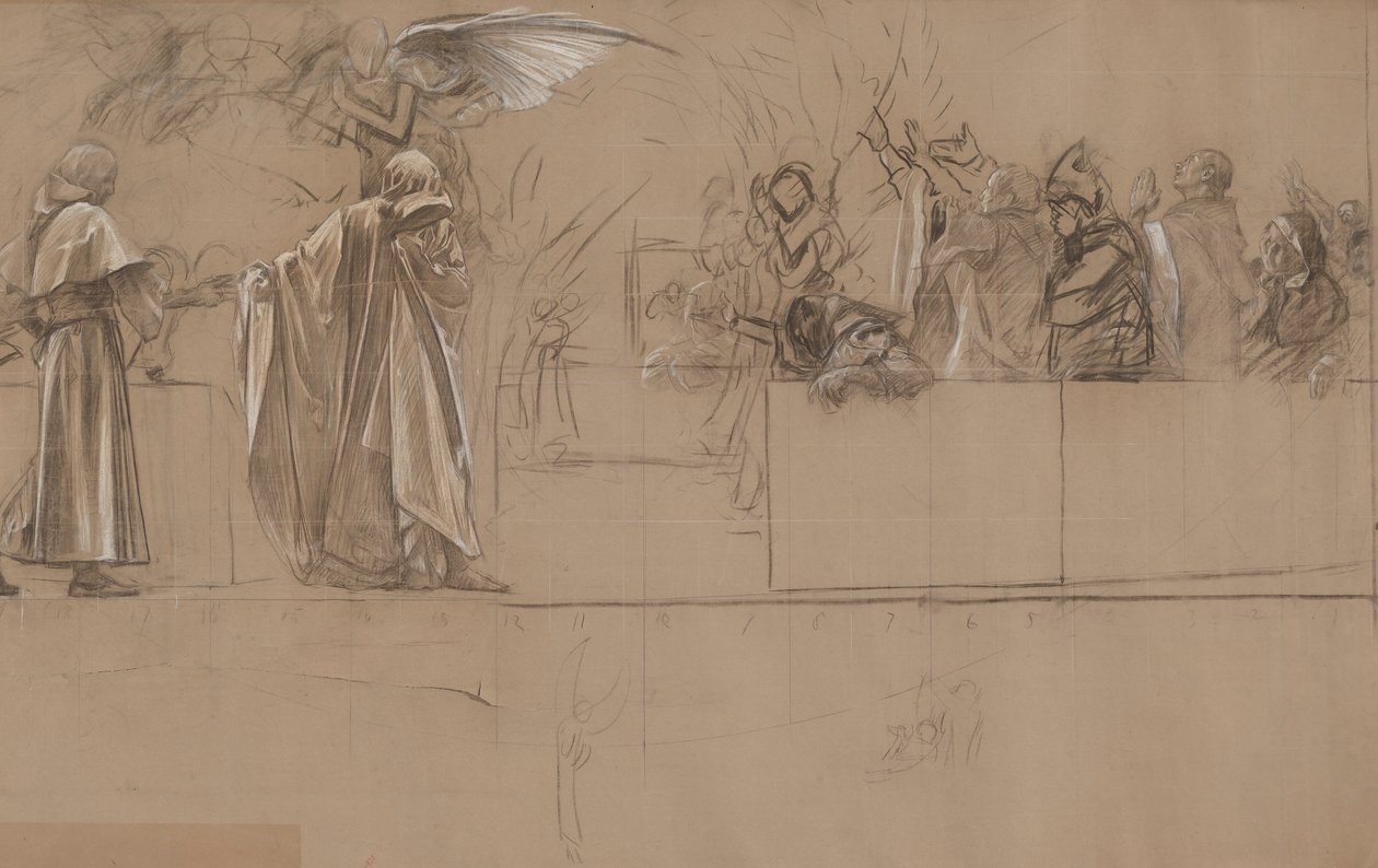 Összetétel tanulmány for alkotó: Edwin Austin Abbey