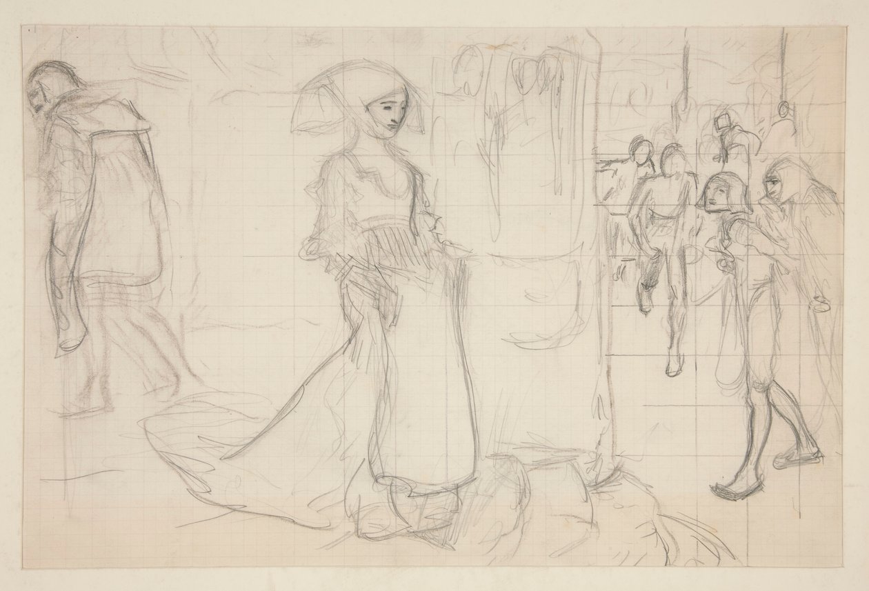 Kompozíciós tanulmány a Faust és Margit festményhez alkotó: Edwin Austin Abbey