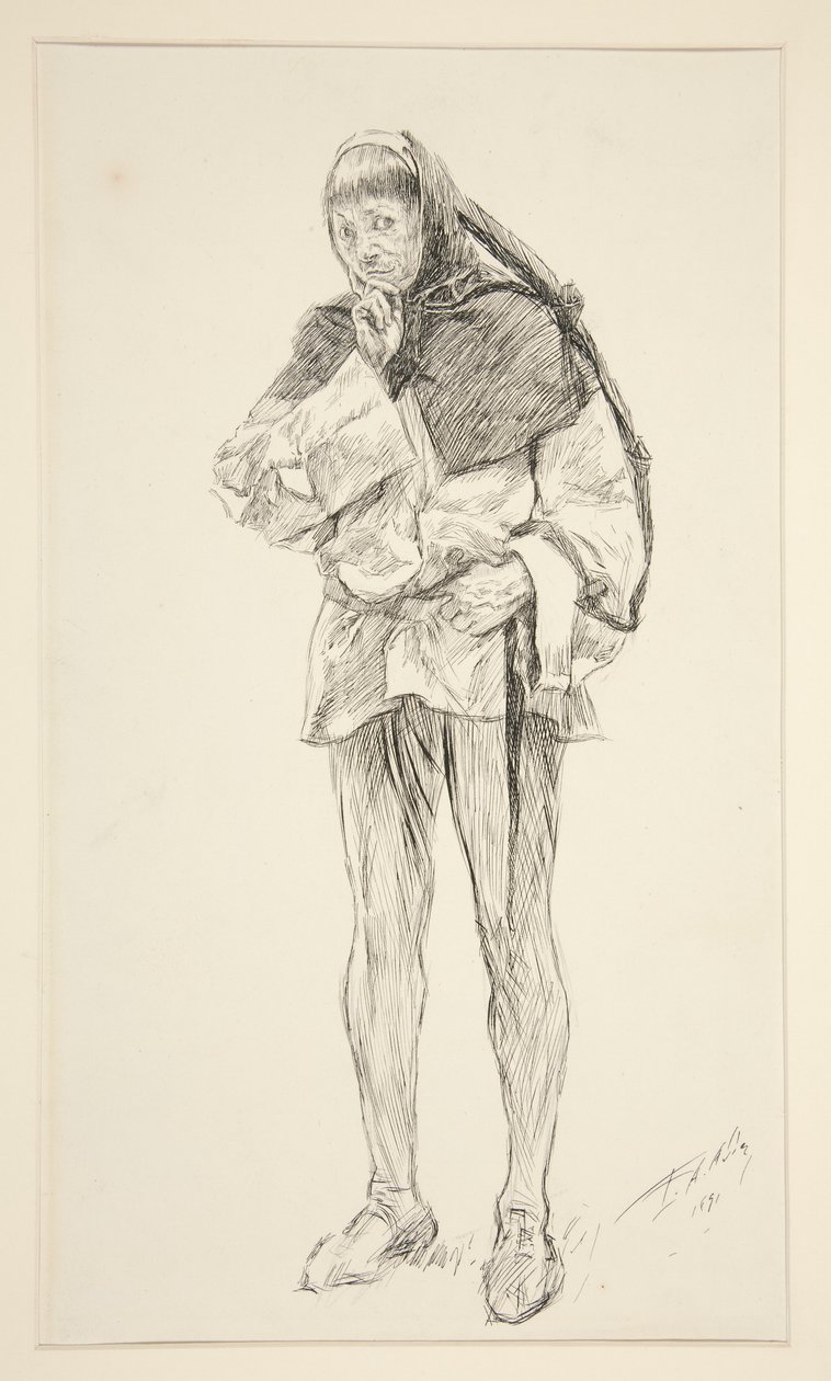 Costard, az I. felvonás i. jelenetéből, a Szerelemből alkotó: Edwin Austin Abbey