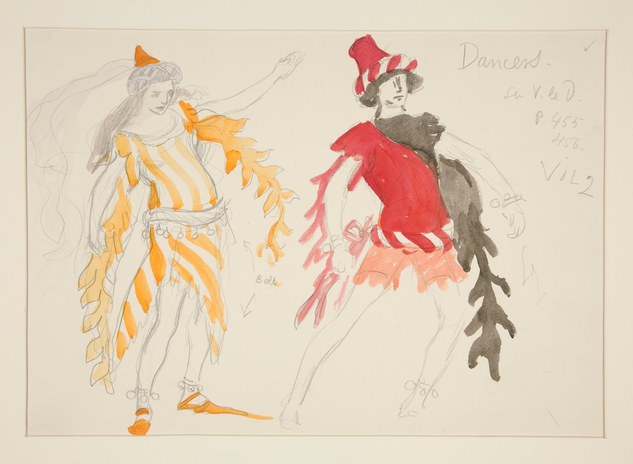 Táncosok, jelmezvázlat Henry Irvingnek alkotó: Edwin Austin Abbey