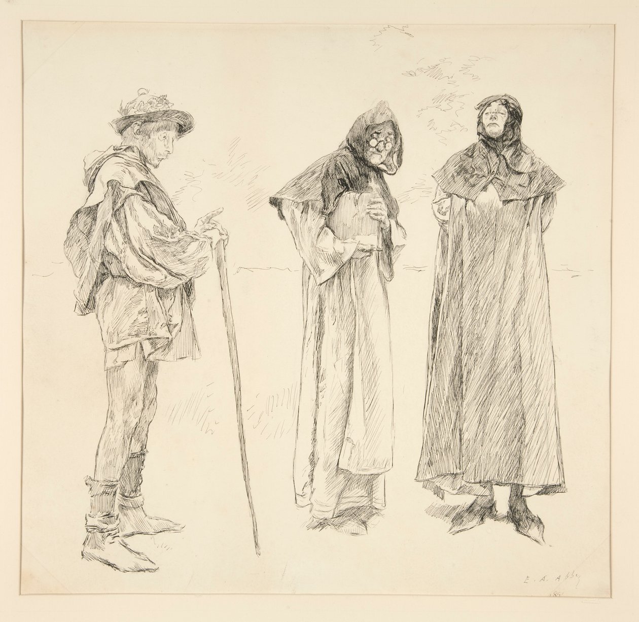 Dull, Sir Nathaniel, Holofernes, a IV. felvonásból, ii. jelenet, Szerelem alkotó: Edwin Austin Abbey