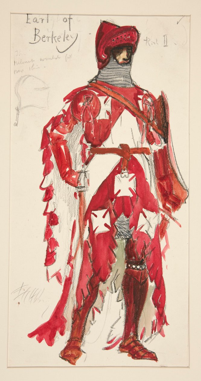 Earl of Berkeley, jelmezvázlat Henry Irving számára alkotó: Edwin Austin Abbey