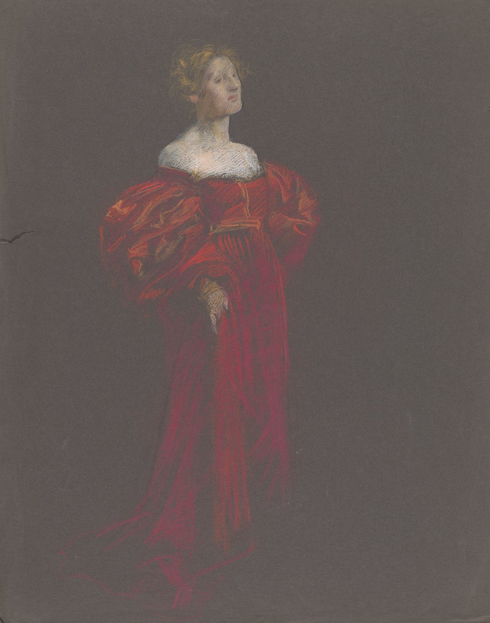 Kék és rózsaszín női alak. alkotó: Edwin Austin Abbey