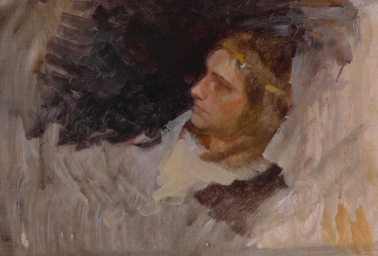 Hamlet ábratanulmány, A színjátékhoz, Hamlet, III. felvonás, II. jelenet alkotó: Edwin Austin Abbey