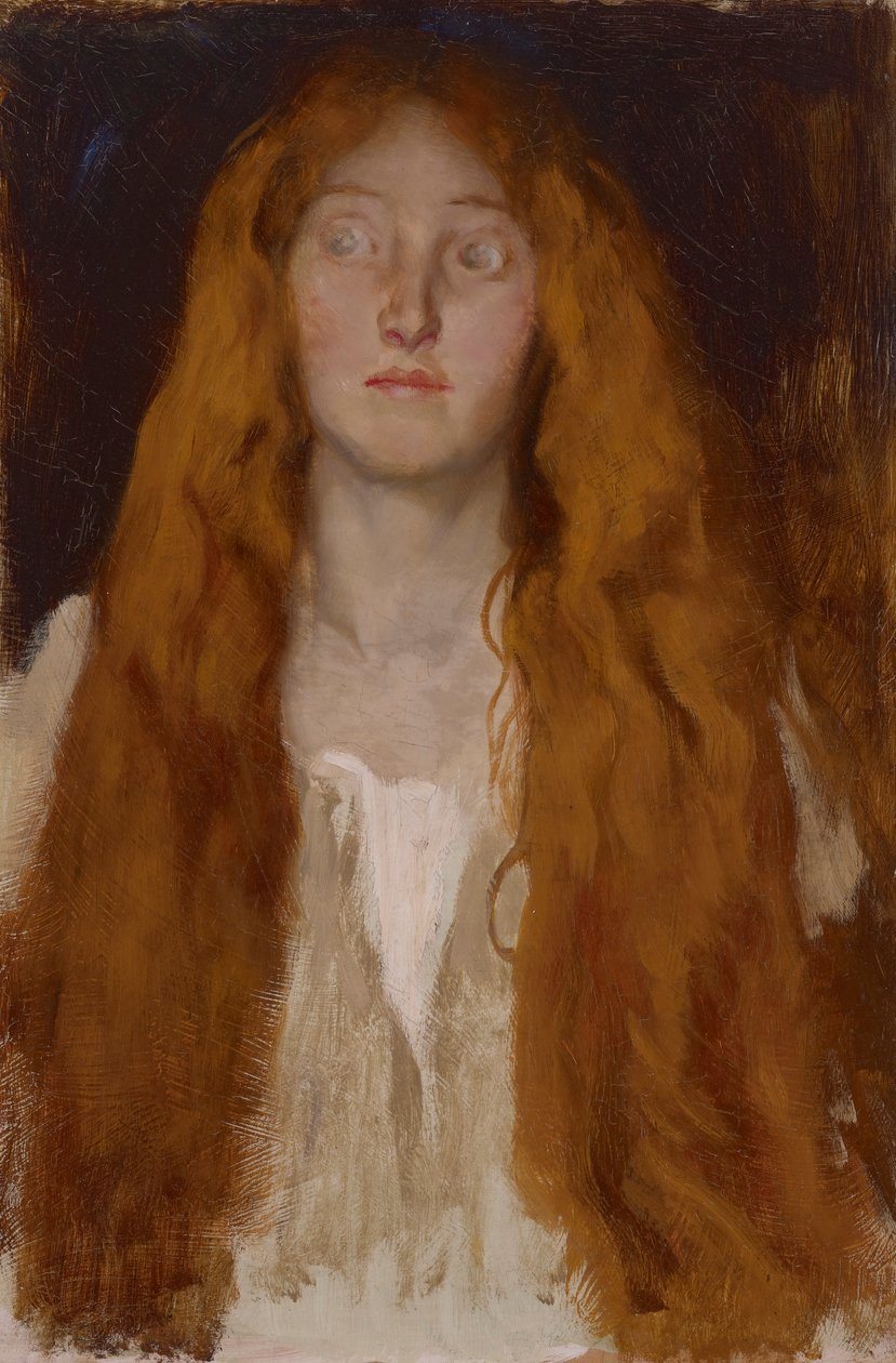 Ábratanulmány Opheliáról, a játék jelenetéhez, Hamlet, III. felvonás, II. jelenet alkotó: Edwin Austin Abbey