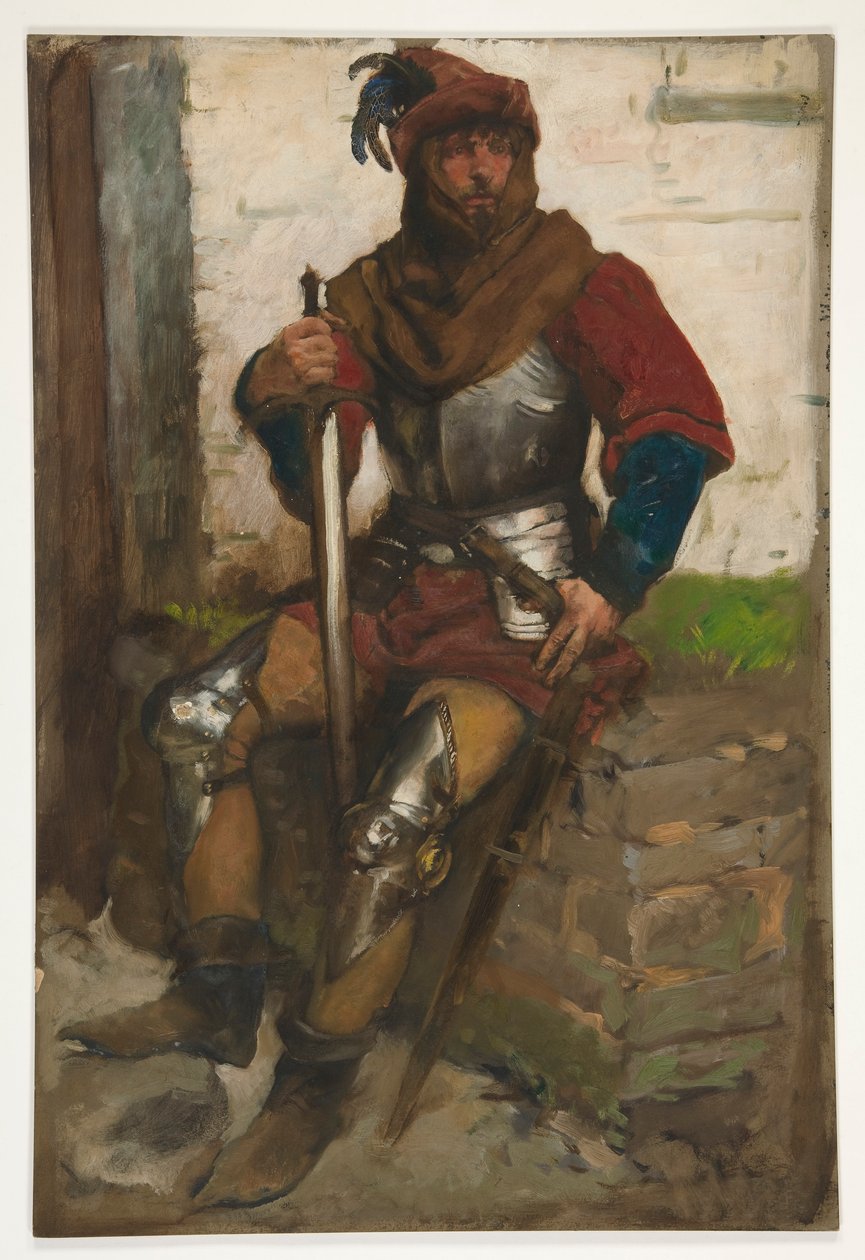 ábra Tanulmány egy lovagról alkotó: Edwin Austin Abbey