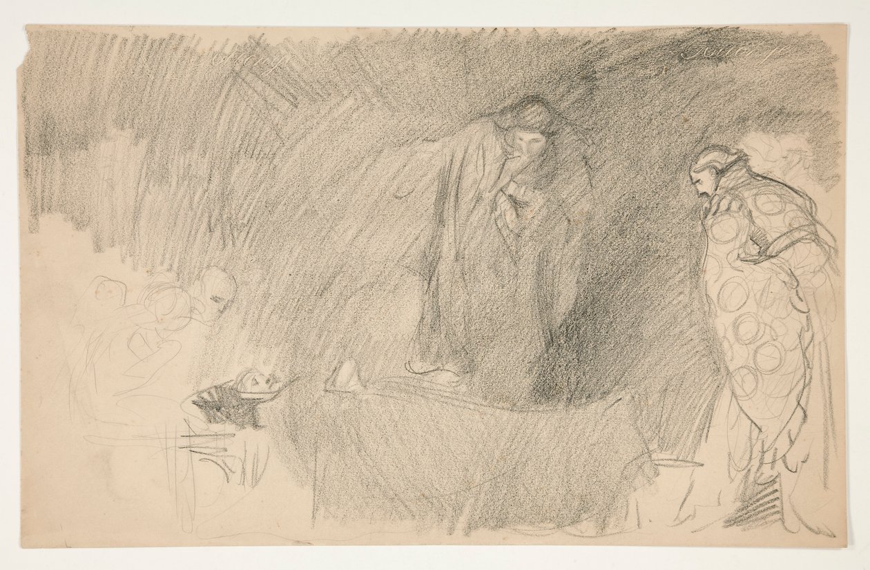 Nyugodt figura, vázlat egy azonosítatlan Shakespeare-darabhoz alkotó: Edwin Austin Abbey