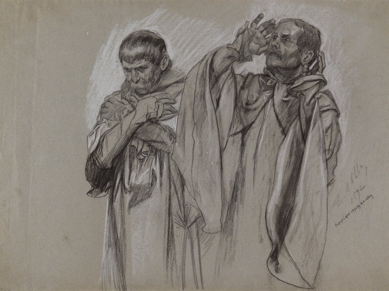 ábra tanulmány a alkotó: Edwin Austin Abbey