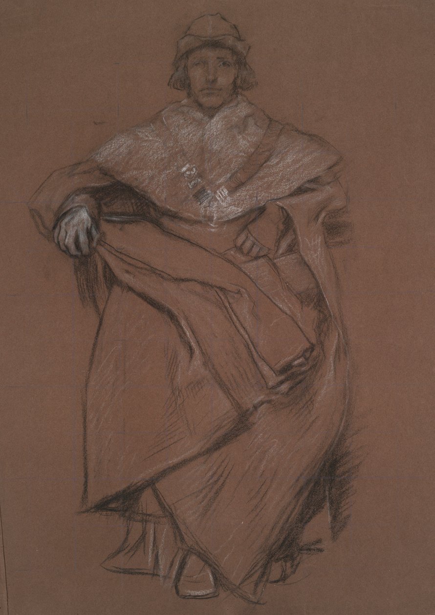 Ábratanulmány a The Royal Exchange számára alkotó: Edwin Austin Abbey