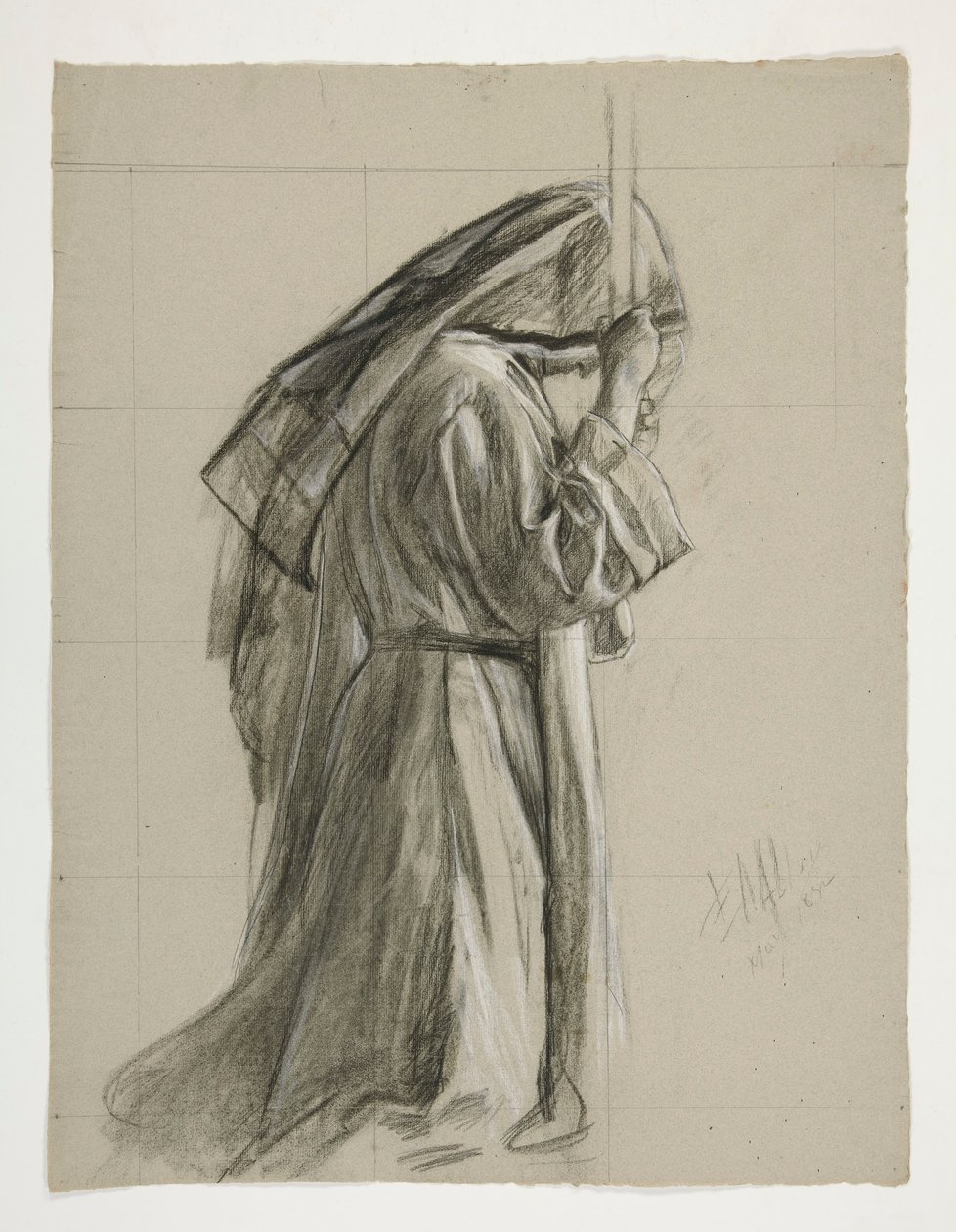 Ábratanulmány Sir Galahad lovaggá ütéséhez, A Szent Grál küldetéséből (15 festménysorozat a Boston Public Library számára, 1901-ben fejeződött be) alkotó: Edwin Austin Abbey
