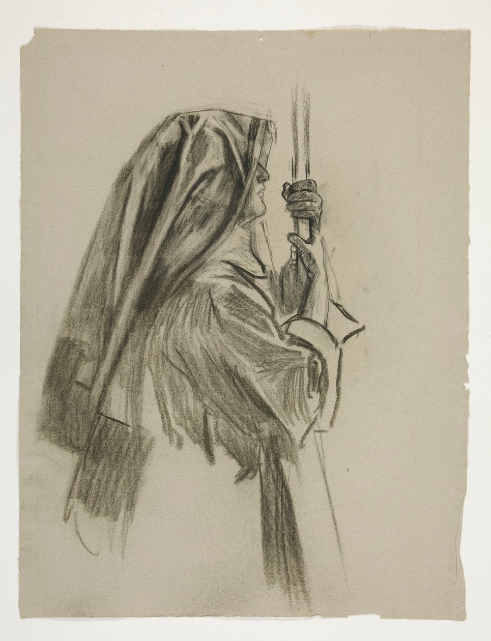 Ábratanulmány Sir Galahad lovaggá ütéséhez, A Szent Grál küldetéséből (15 festményből álló sorozat a bostoni közkönyvtár számára, 1901-ben fejeződött be) alkotó: Edwin Austin Abbey