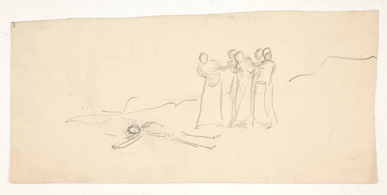 Figurák, vázlat egy azonosítatlan Shakespeare-darabhoz alkotó: Edwin Austin Abbey