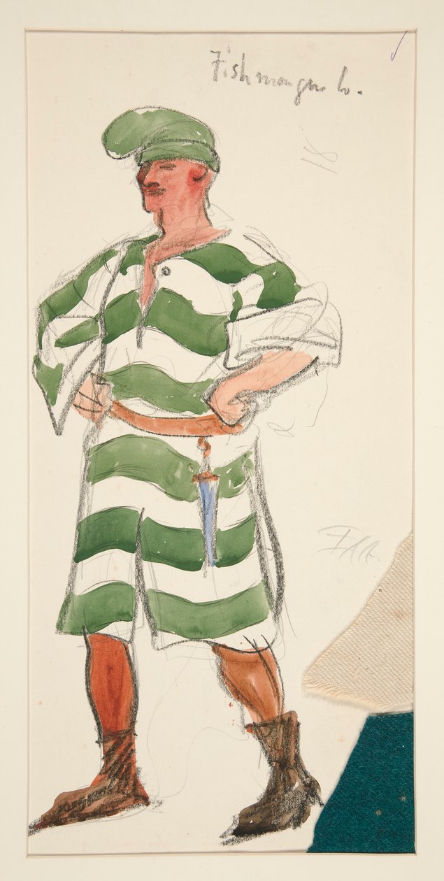 Halkereskedő, jelmezvázlat Henry Irving számára alkotó: Edwin Austin Abbey