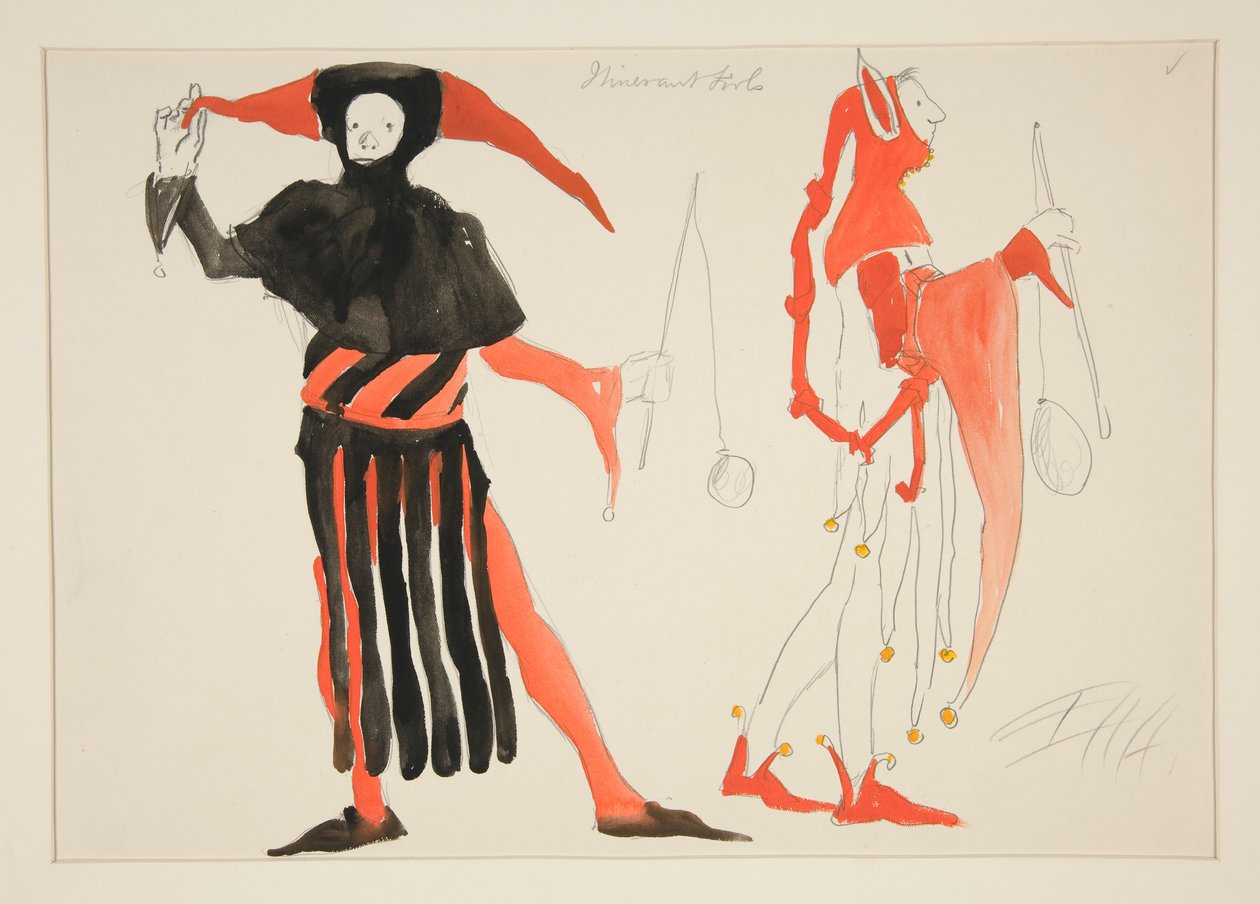 Bolondok, jelmezvázlat Henry Irvingnek alkotó: Edwin Austin Abbey