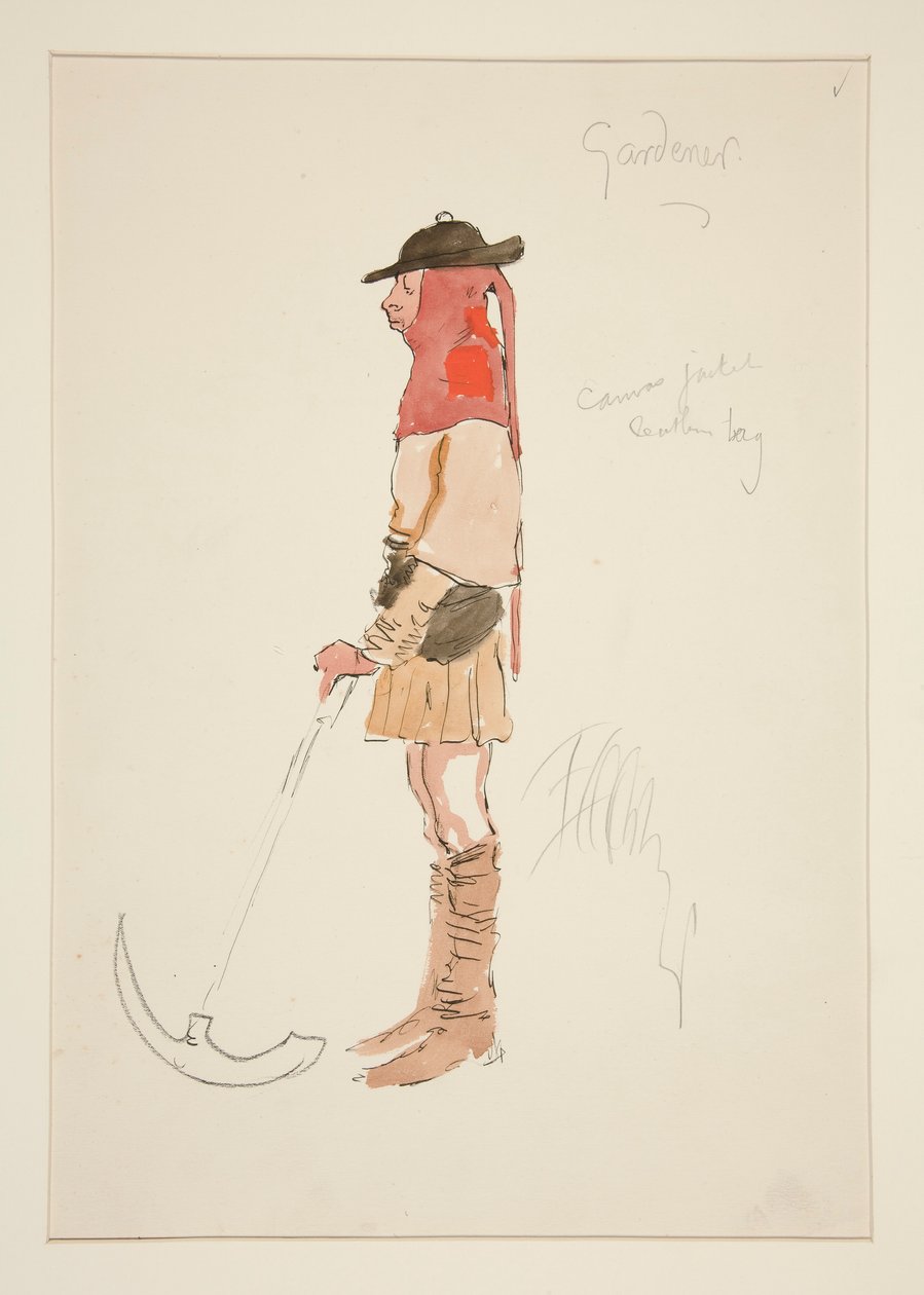 Kertész, jelmezvázlat Henry Irving számára alkotó: Edwin Austin Abbey