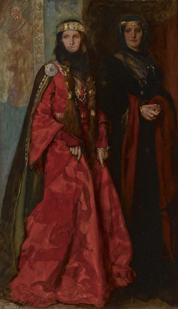Goneril és Regan a Lear király első felvonásában I. jelenet, 1902 alkotó: Edwin Austin Abbey