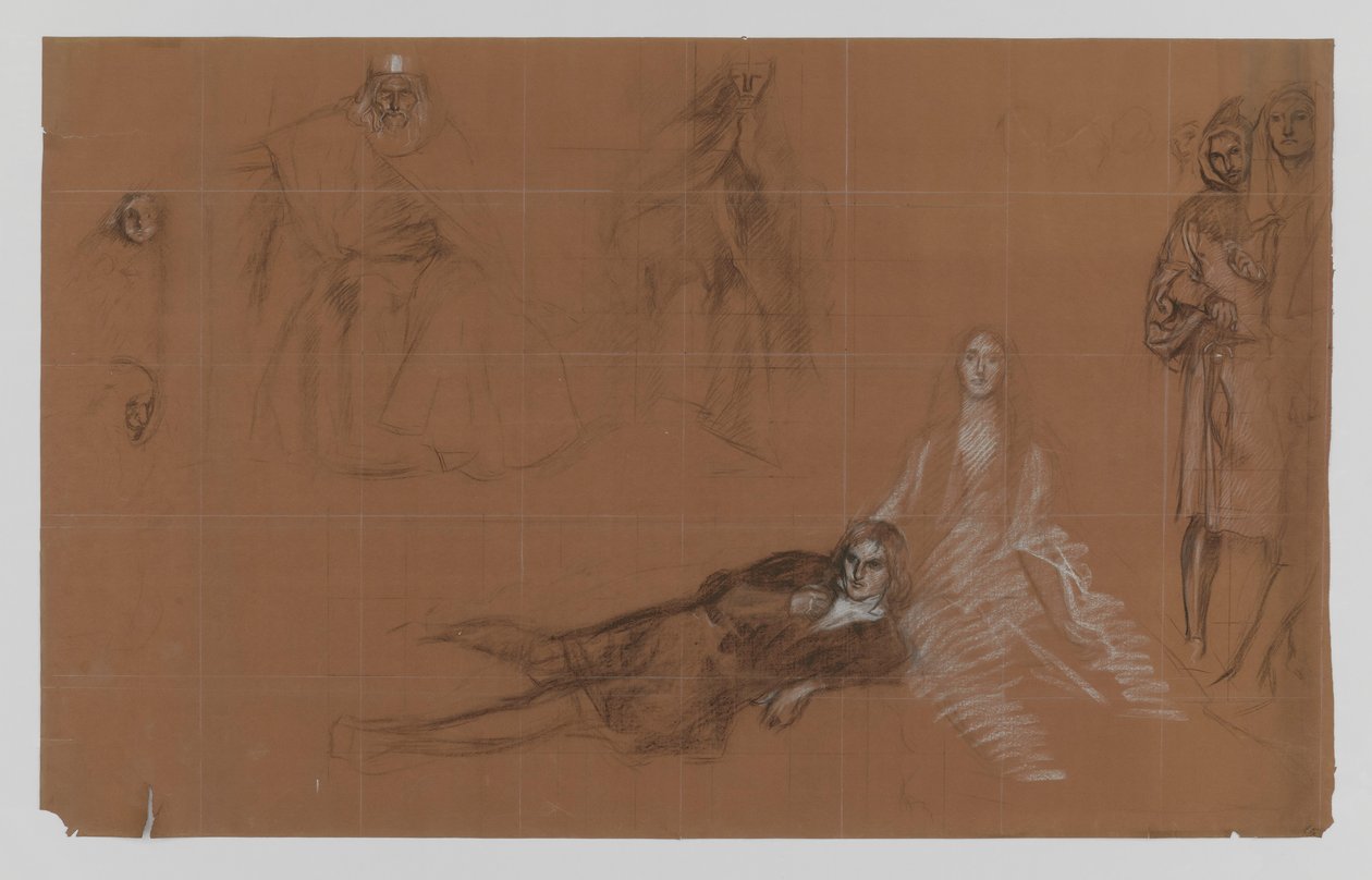 Hamlet - rajzfilmek a festményhez. II. felvonás, 2. jelenet alkotó: Edwin Austin Abbey