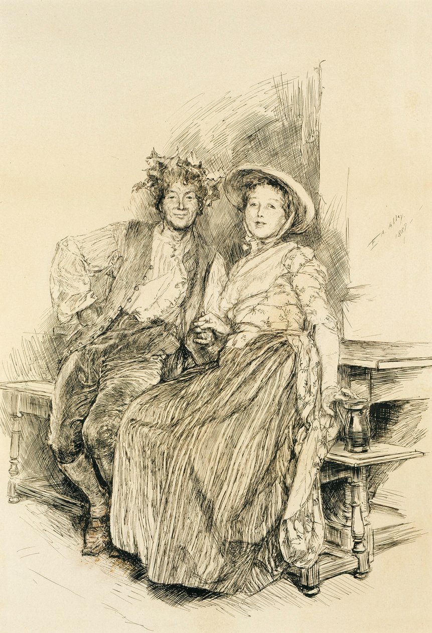 Szüret otthon alkotó: Edwin Austin Abbey