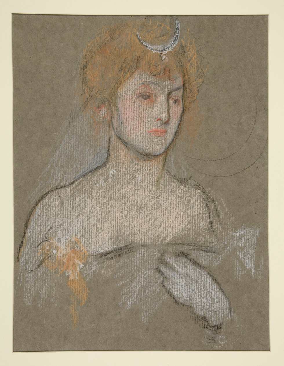 Nő feje és válla, VII. Edward koronázása portréja alkotó: Edwin Austin Abbey