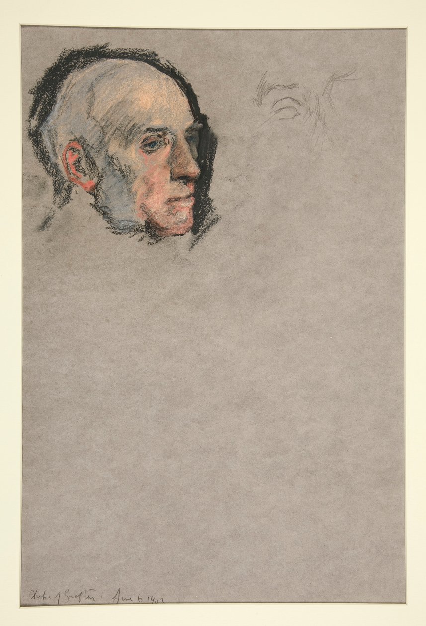 Egy férfi feje, VII. Edward koronázása portréja alkotó: Edwin Austin Abbey