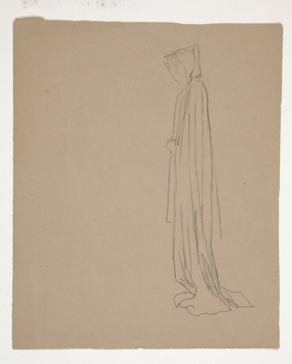 Csuklyás figura (recto); Egy férfialak tanulmányozása (fordítva) alkotó: Edwin Austin Abbey