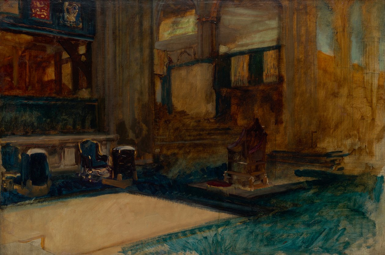 A Westminster Abbey belső tanulmánya VII. Edward király koronázásához alkotó: Edwin Austin Abbey