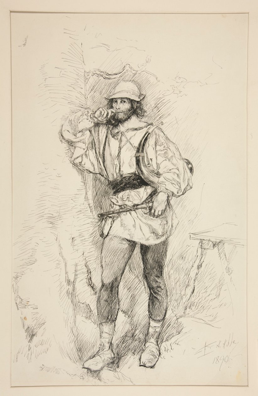 Jacques, illusztráció a II. felvonáshoz, v. jelenet, ahogy tetszik alkotó: Edwin Austin Abbey