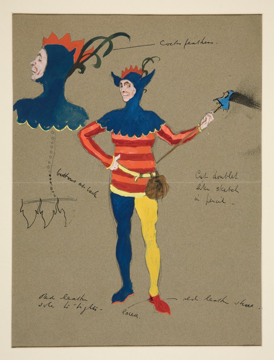 Jester, jelmezvázlat Henry Irvingnek alkotó: Edwin Austin Abbey