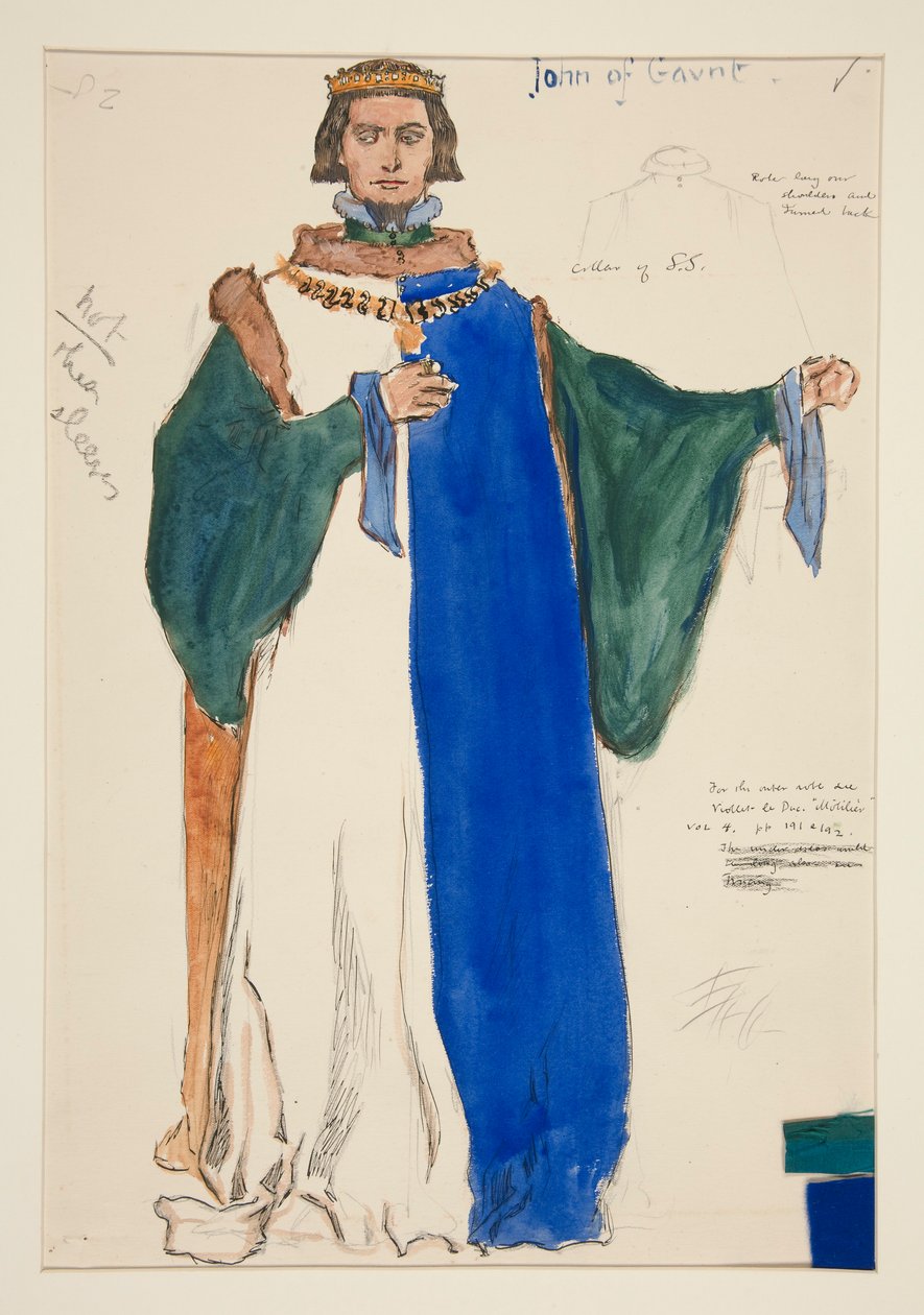 John of Gaunt, jelmezvázlat Henry Irving számára alkotó: Edwin Austin Abbey