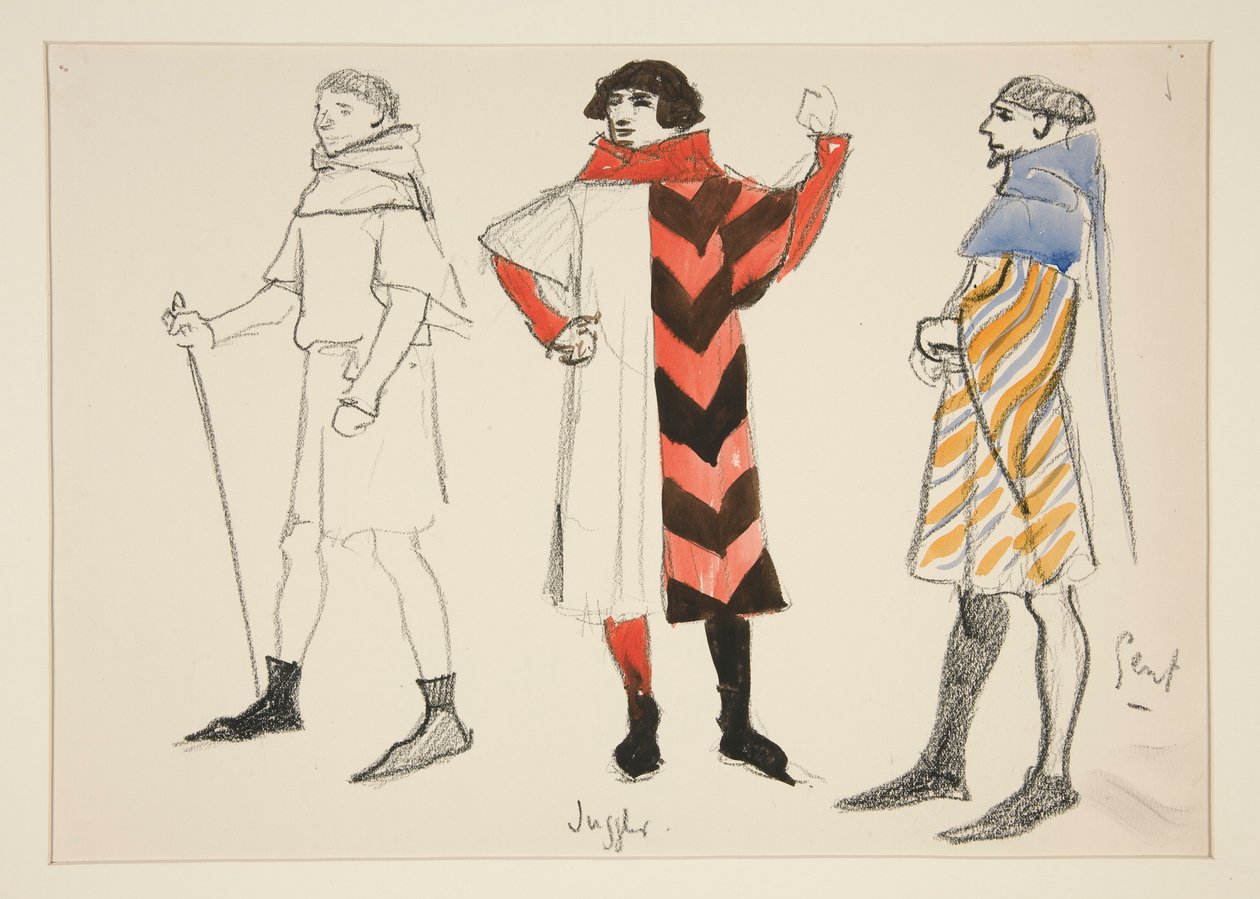 Zsonglőr és Gent, jelmezvázlat Henry Irving számára alkotó: Edwin Austin Abbey