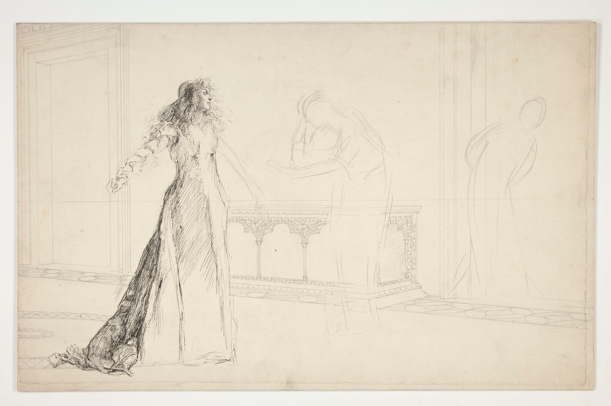 Júlia a teremben, a Rómeó és Júliából alkotó: Edwin Austin Abbey