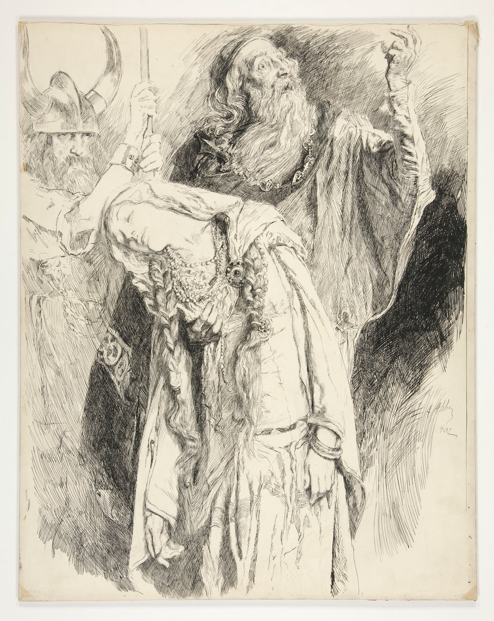 Lear Cordeliával a karjában halott, V. felvonás, iii. jelenet, Lear király alkotó: Edwin Austin Abbey