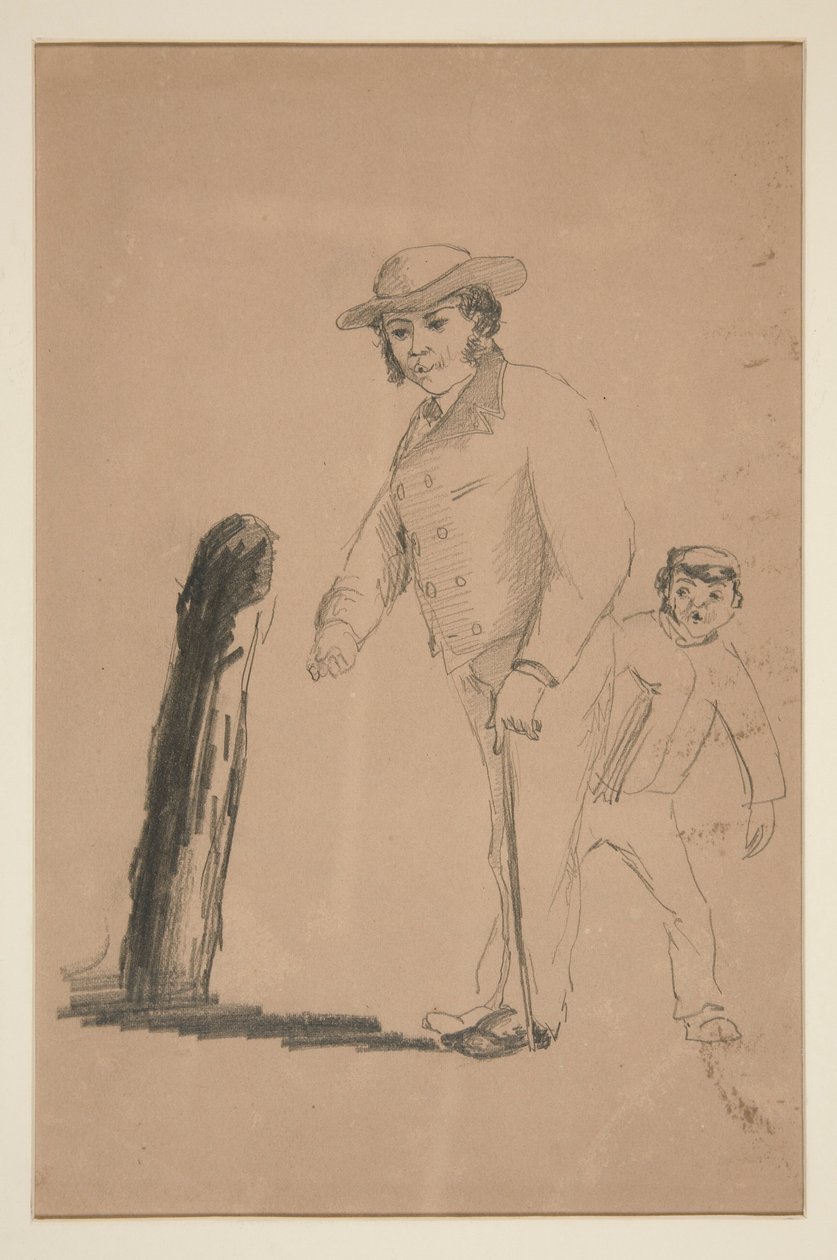 Férfi és fiú (recto); Kínaiak fejei és figurái (fordítva) alkotó: Edwin Austin Abbey