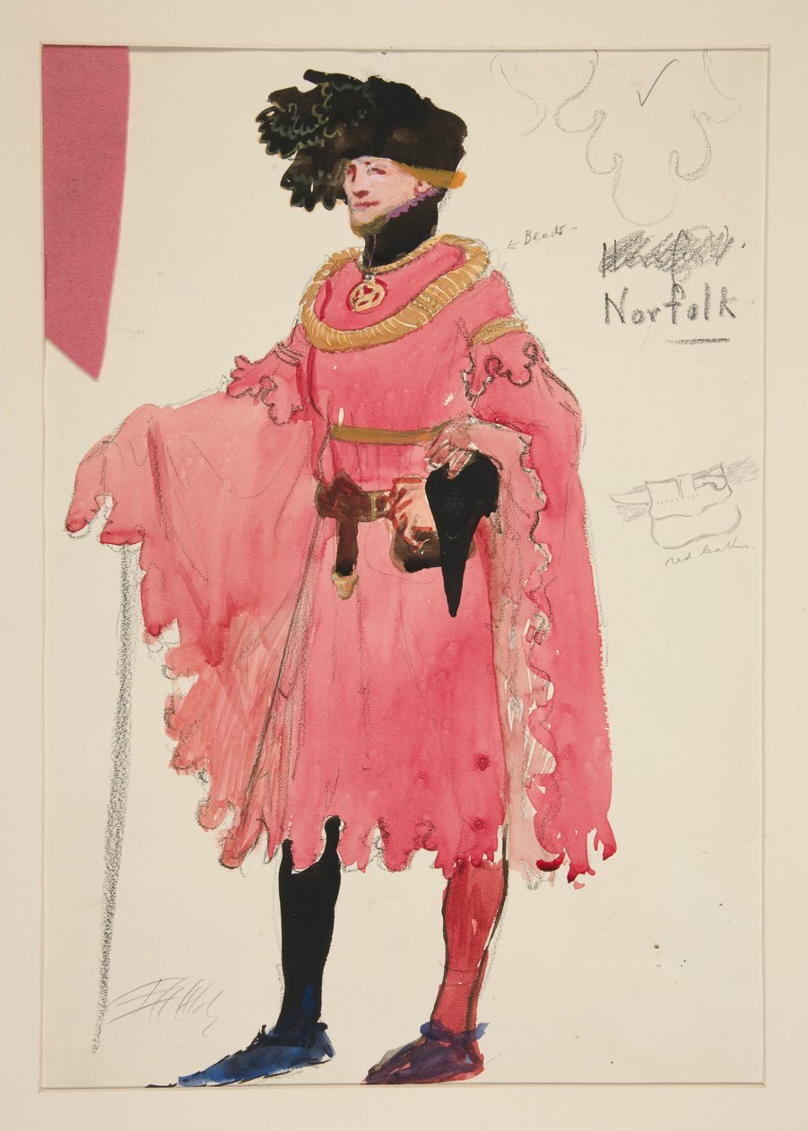 Norfolk, jelmezvázlat Henry Irving számára alkotó: Edwin Austin Abbey