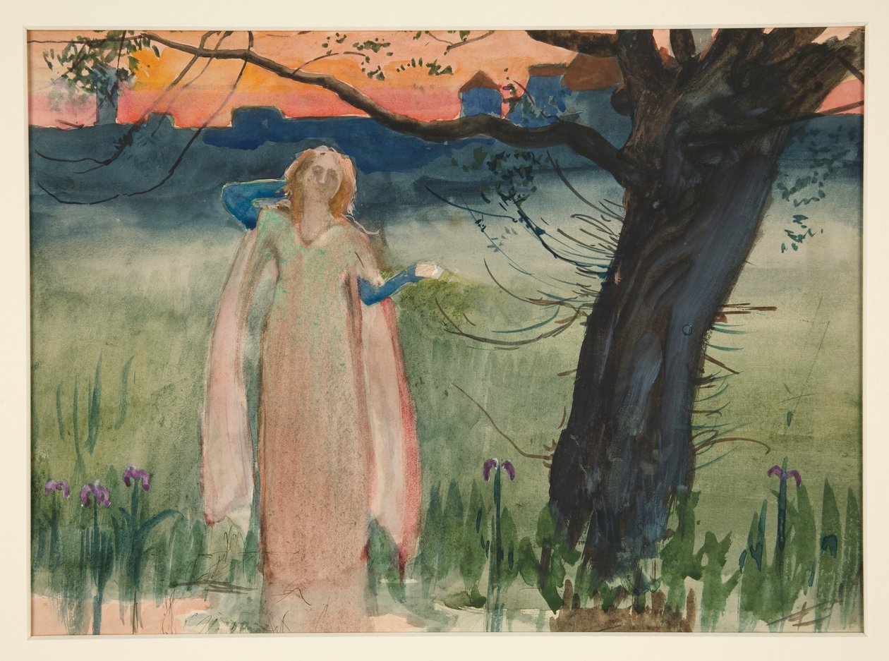 Ophelia a patak mellett - IV. felvonás, VII. jelenet, Hamlet alkotó: Edwin Austin Abbey