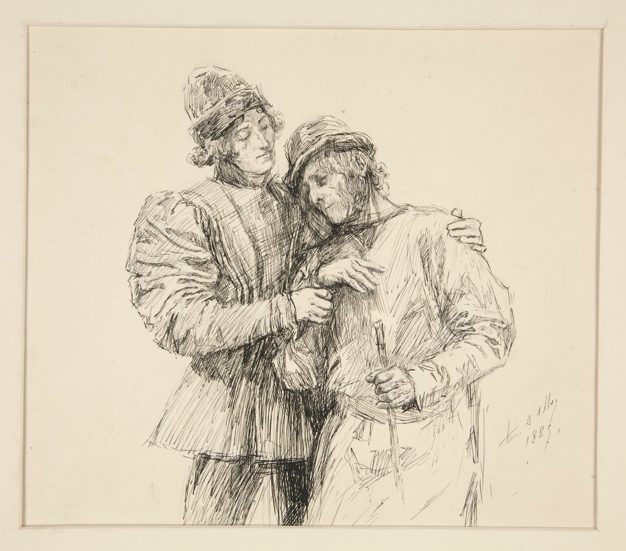 Orlando és Ádám, Illusztráció a II. felvonáshoz, iv. jelenet, Ahogy tetszik alkotó: Edwin Austin Abbey