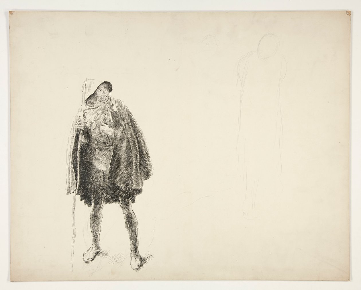Paraszt, vázlat egy azonosítatlan Shakespeare-darabhoz alkotó: Edwin Austin Abbey