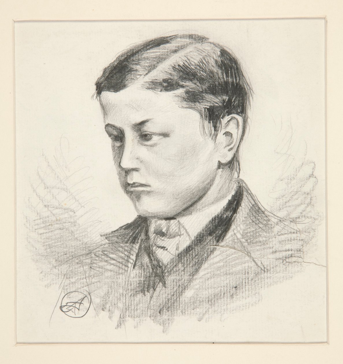 Egy azonosítatlan fiatal fiú portréja alkotó: Edwin Austin Abbey