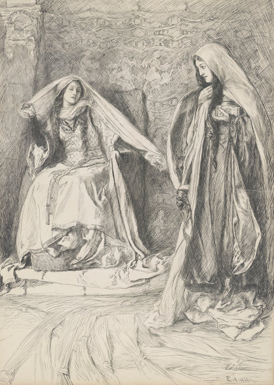 Rebecca és Rowena, illusztráció Ivanhoe számára alkotó: Edwin Austin Abbey