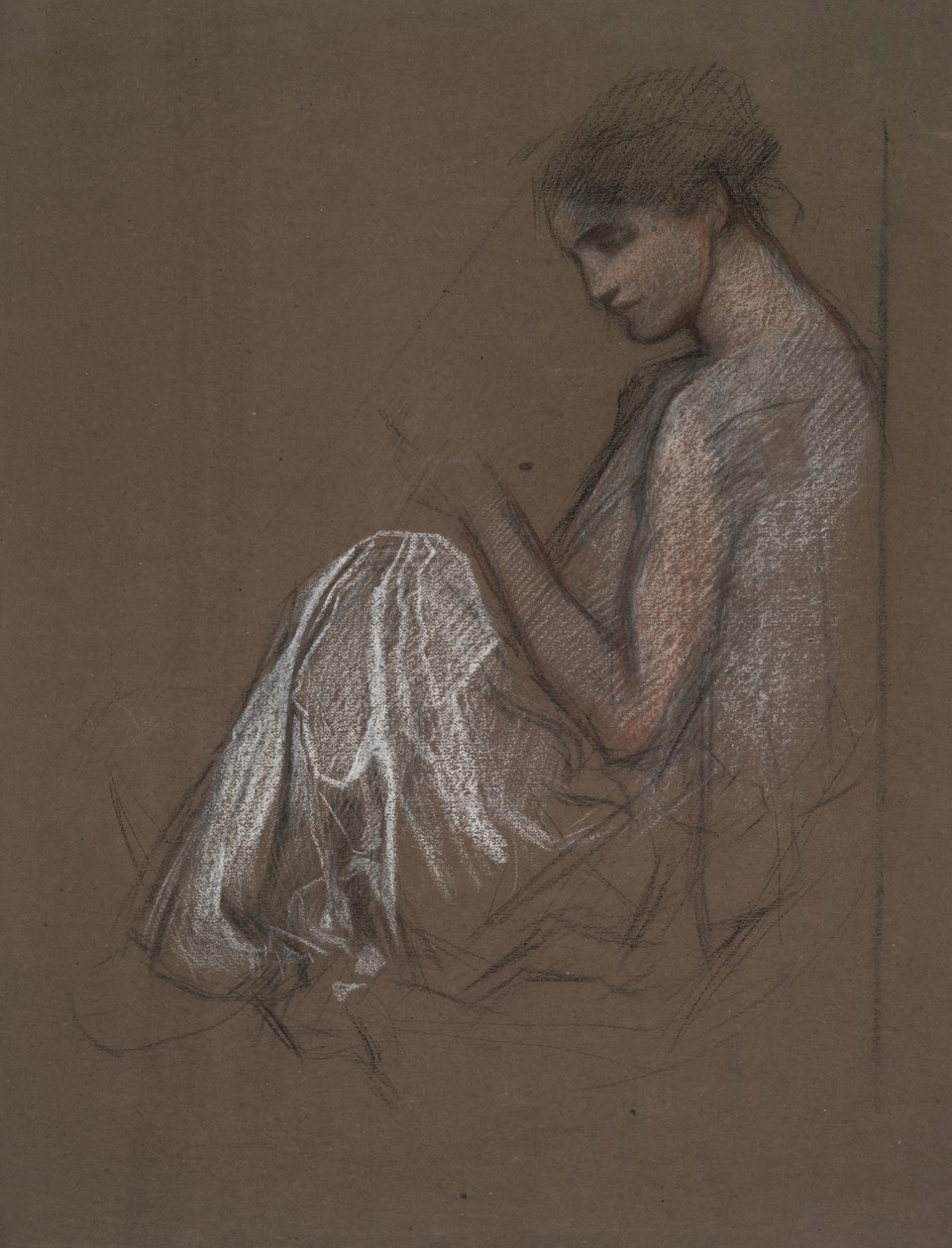 Ülő női alak. alkotó: Edwin Austin Abbey