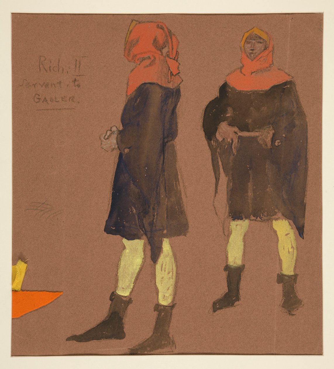 Sewart Gaolernek, jelmezvázlat Richard király II alkotó: Edwin Austin Abbey