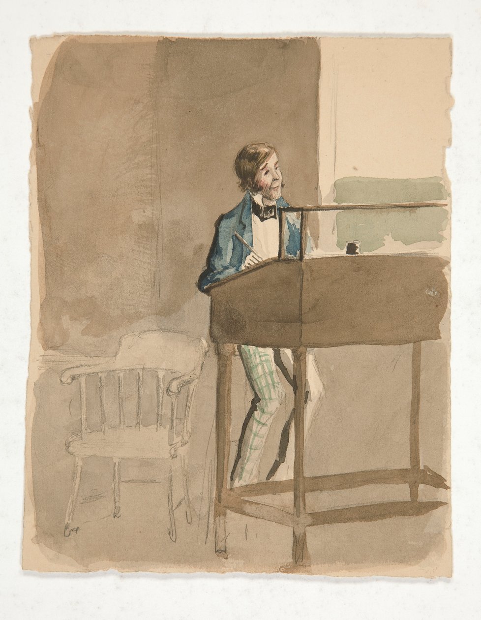 Vázlat Charles Dickens számára alkotó: Edwin Austin Abbey