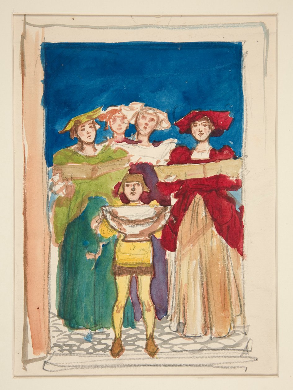 Vázlat a karácsonyi kártya alkotó: Edwin Austin Abbey