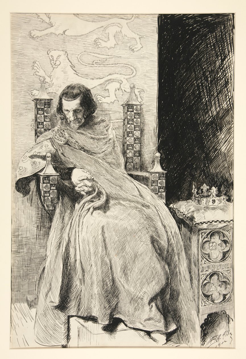 Vázlat János királyhoz, János királytól alkotó: Edwin Austin Abbey