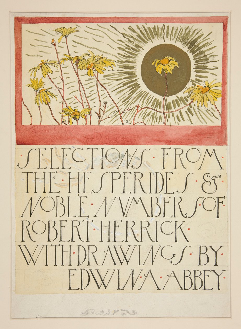 Vázlat egy illusztrációhoz a Válogatás Robert Herrick költészetéből című könyvhöz (a könyvet a Harper adta ki 1882-ben, korábban a Harperben jelent meg alkotó: Edwin Austin Abbey