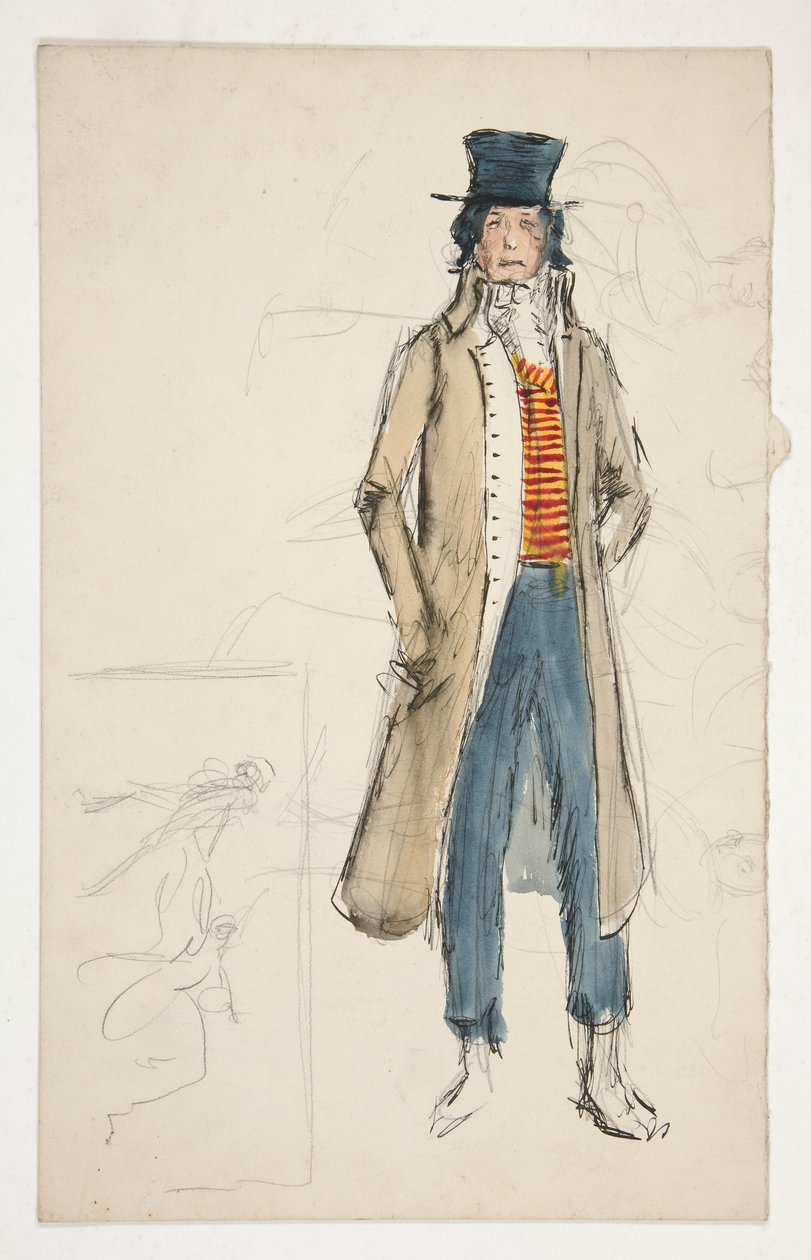 Vázlat egy férfiról - jelmeztanulmány a La Toscához(?) alkotó: Edwin Austin Abbey