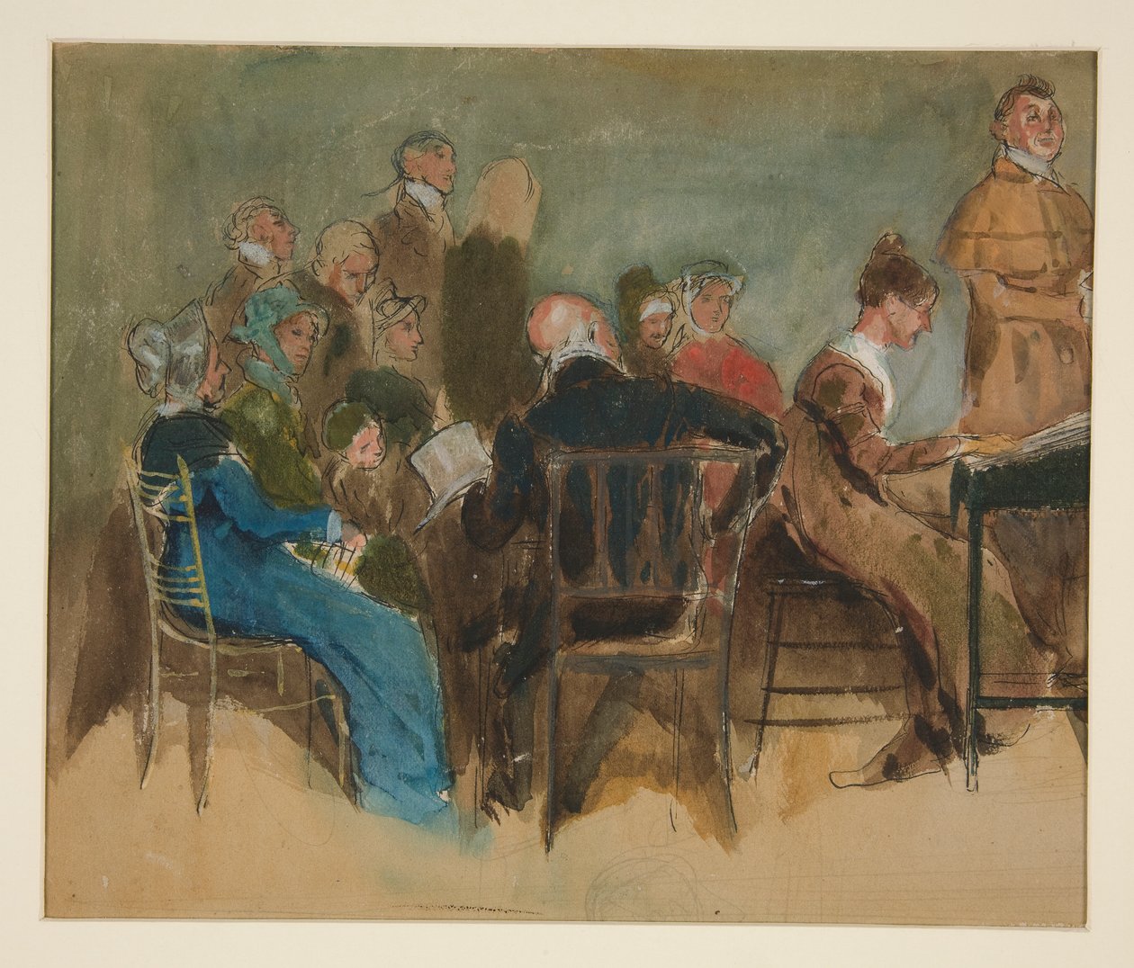Vázlat nőkről egy belső térben - azonosítatlan illusztráció alkotó: Edwin Austin Abbey