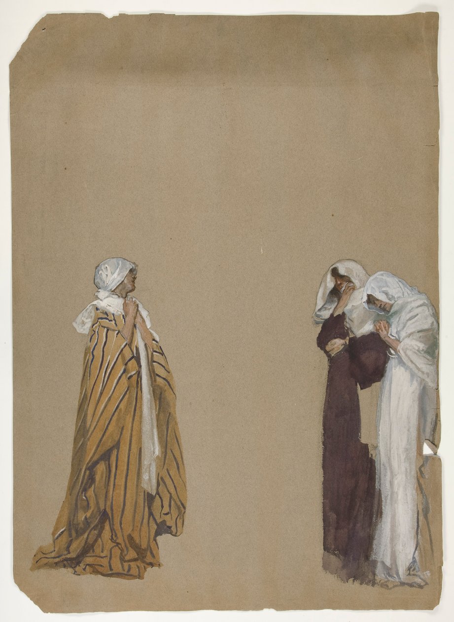Tanulmány. Három figura alkotó: Edwin Austin Abbey